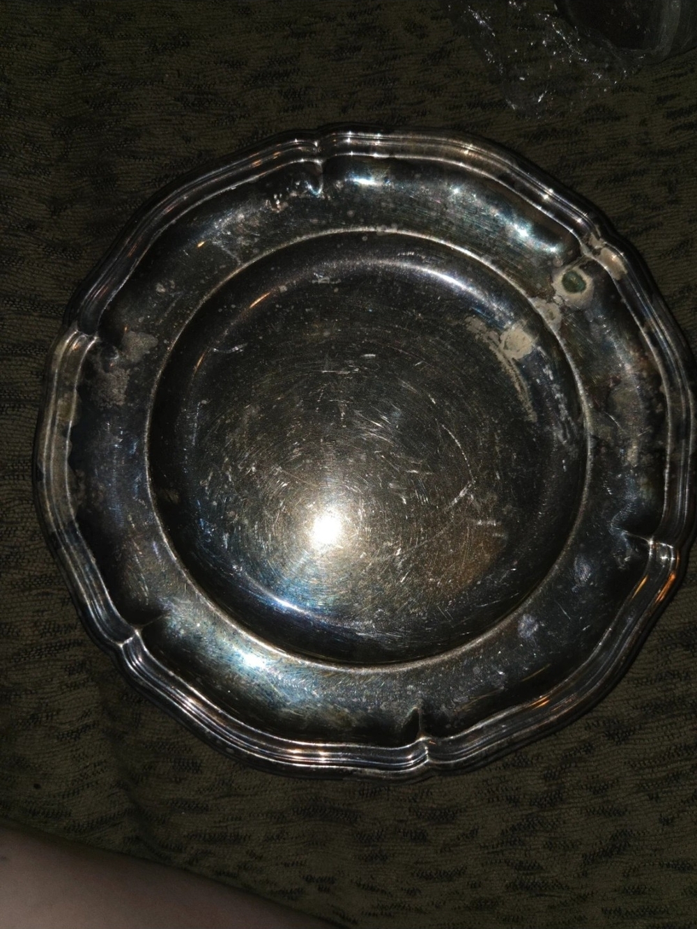 Classic Silver Decorative Home Accent Plate - Silver